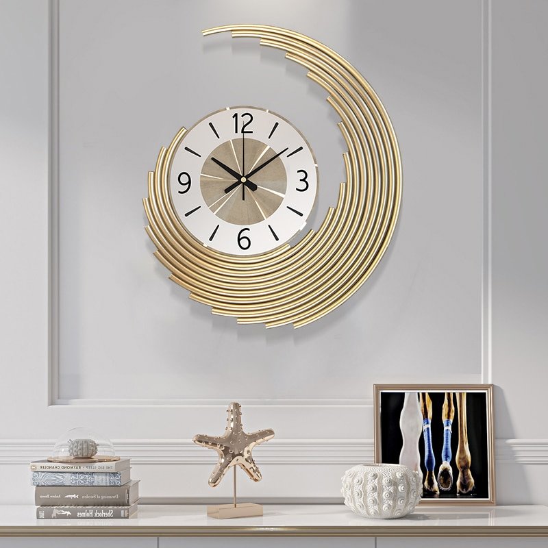 Nordic Luxury Gold Wall Clock Large Battery Industrial Creative Round Arabic Wall Clock Room Modern Reloj De Pared Home Decor 3