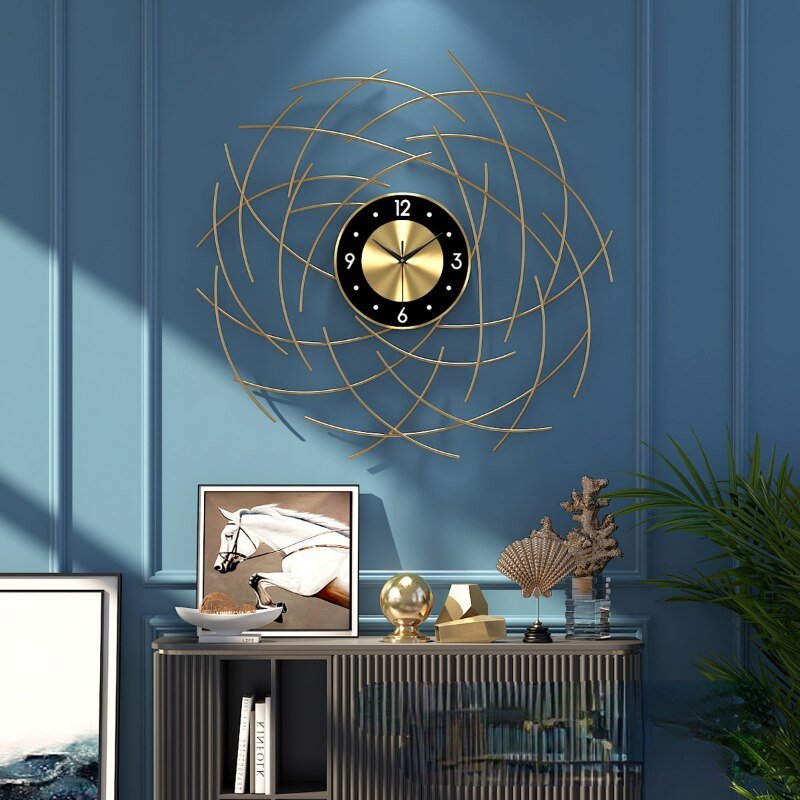Industrial Battery Bedroom Wall Clock Modern Design Large Quiet Wall Clock Nordic Gold Reloj Pared Wall Clock Free Shiping ZP50 1