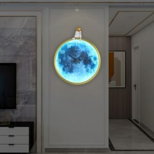 Luxury Creativity Astronaut Wall Clock Living Room Silent Resin Wall Clock Modern Design Reloj Pared Grande Home Decor LL50WC 1
