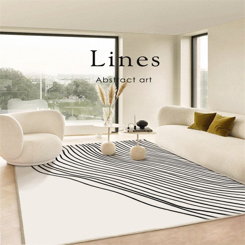 Simple Lines Living Room Decoration Carpet Modern Abstract Study Room Cloakroom Non-slip Carpets Home Balcony Porch Entry Rug 4