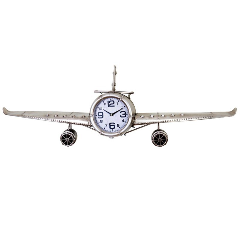 American Retro Digital Wall Clock Metal Airplane Silent Watches Industrial Style Clocks Wall Living Room Decoration XF20YH 3