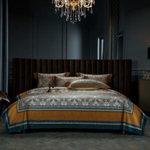 Vintage Bohemian Duvet Cover Set 1000TC Egyptian Cotton Sateen Luxury Bedding Set Queen King 4Pcs Quilt Cover Bed Sheet Pillows 1