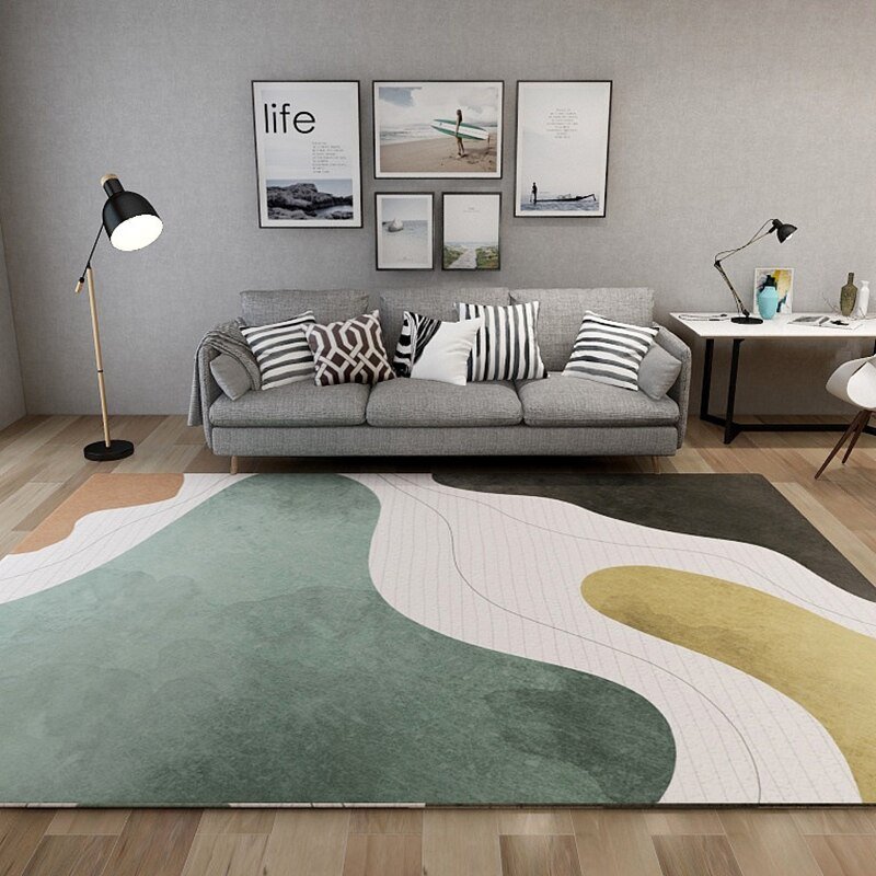Art Abstract Printed Carpet Nordic Geometric Rug Living Room Sofa Bedside Mats Modern Non-slip Leisure Rugs Home Decoration Mat 2