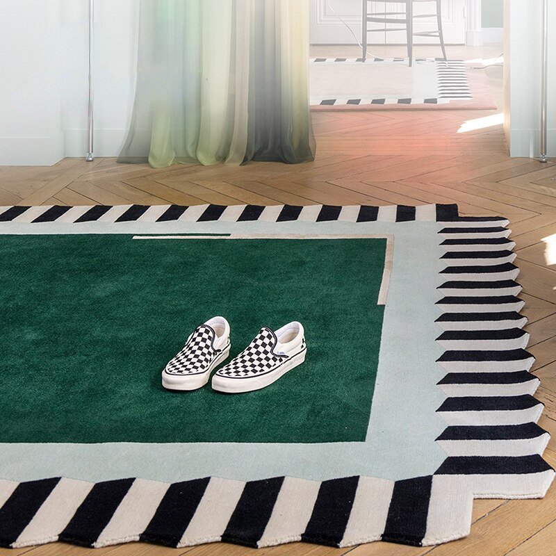 Retro Green Soft Carpet Home Living Room Thickened Large Area Carpets Girl Bedroom Cloakroom Decorative Rug Study Balcony Rugs 4