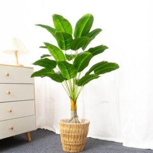 80-100cm Large Artificial Plants Fake Palm Tree Branch Plastic Banana Leafs Tall Tropical Monstera For Home Garden Wedding Decor 1