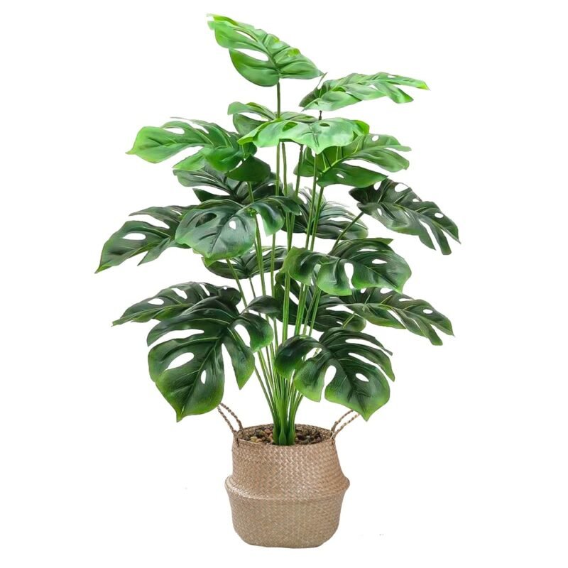 70cm 18 Forks Large Artificial Monstera Plants Fake Palm Tree Plastic Turtle Leaves Green Tall Plants For Home Garden Room Decor 3