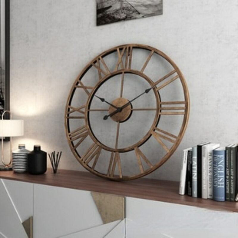 Nordic Silent Wall Clock Creativity Round Wall Clock Modern Design Living Room Reloj De Pared Moderno Metal Large Wall Clock 6