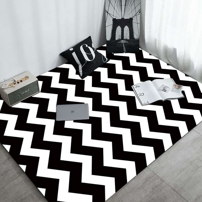 Zebra Printed Carpet Black and White Simplicity Living Room Bedroom Rug Home Decoration Coffee Table Mats Bathroom Non-slip Mat 2