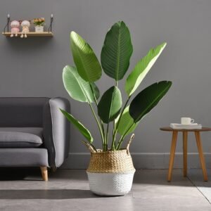 98cm 3pcs Large Artificial Palm Tree Branch Fake Banana Plants Leaves Tropical Monstera Tree Folige For Home Floor Office Decor 1