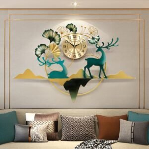 Modern Luxury Decor Wall Clock Large Arabic Nordic Elk Designer Wall Clock Living Room Reloj De Pared Decor Accesories For Home 1