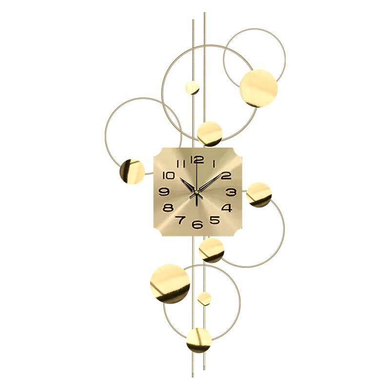 Modern Golden Wall Clock Metal Minimalist Minimalist Silent Large Wall Clock Hanging Big Orologio Parete Room Accessories YH 5
