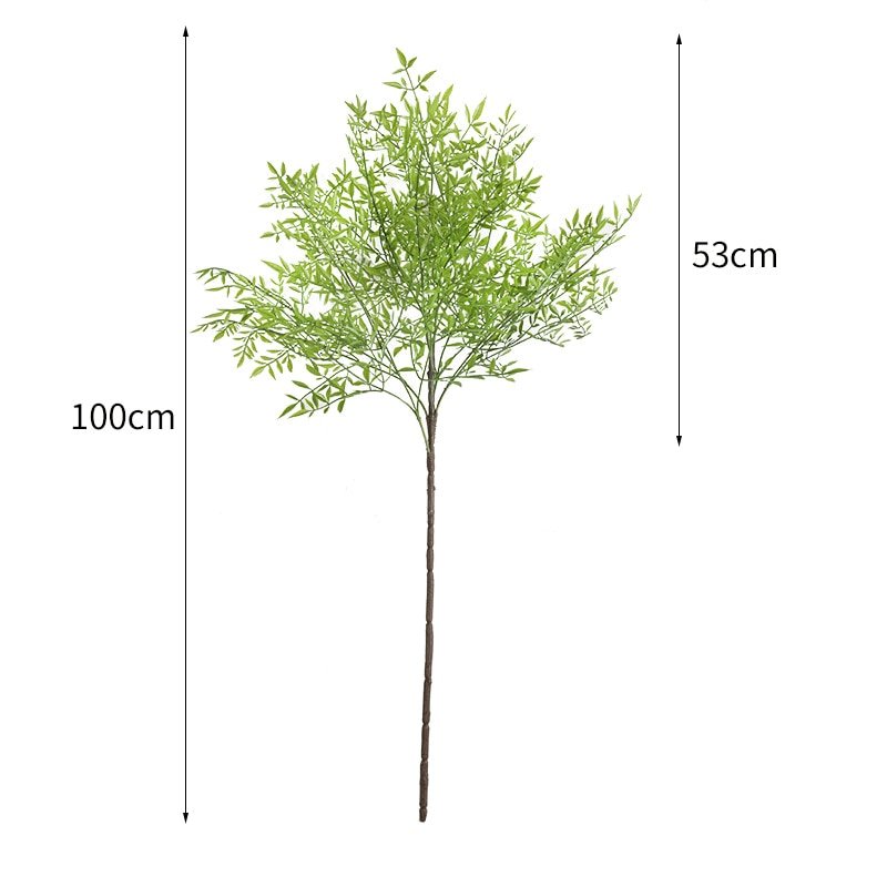 100cm Large Artificial Nandina Plants Branch Tropical Palm Tree Fake Bamboo Tree Big Green Plants Plastic Leaves for Home Decor 6