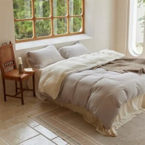 Cotton/Linen Brief Casual Bedding set Breathable Skin-Friendly Ultra Soft Comforter Cover set Bed Sheet Pillowcases Double King 1