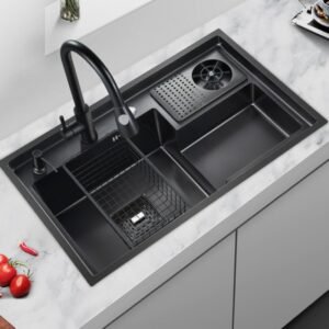 Nano Stepped Sink 304 Stainless Steel Vegetable Wash Basin High PressureCup Washer Coffee Shop Wine Bar Sink Kitchen Sink 1