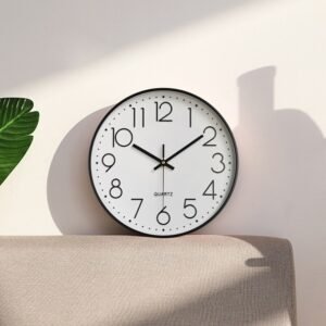 Luxury Brief Round Wall Clock Living Room Large Silent Wooden Wall Clock Modern Design Reloj Pared Grande Home Decor LL50WC 1