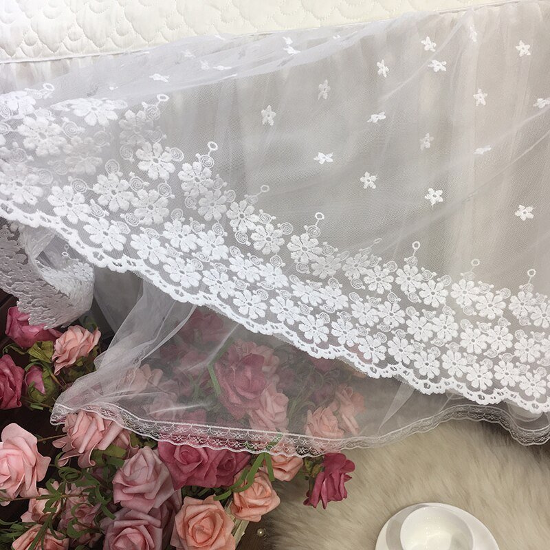 3Pcs150X200cm/180X200cm Cream White Beige Lace Princess Bed skirt set Quilted Cotton Bedspread Pillowcase Queen King size 3Pcs 5