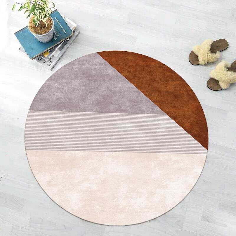 Nordic Geometric Creative Carpet Living Room Solid Color Round Rugs Sofa Coffee Table Rug Hanging Chair Swivel Chair Floor Mat 4