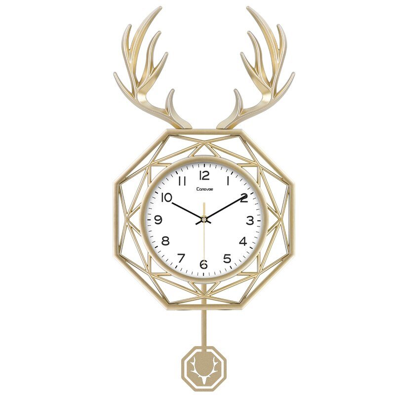 Giant Luxury Minimalist Wall Clock Living Room Deer Large Silent Metal Wall Clock Modern Design Reloj Pared Grande Home Decor 5