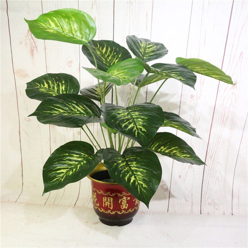 70cm 18 Fork Tropical Monstera Big Artificial Tree Fake Turtle Leafs Plastic Leaves Green Palm Plants For Home Office Decoration 3
