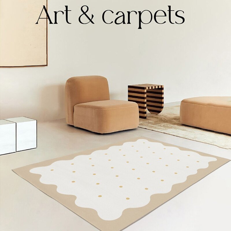 Modern Simple Girl Bedroom Bedside Soft Carpet Ins Cream Style Living Room Decoration Rug Leisure Balcony Bay Window Fluffy Rugs 4