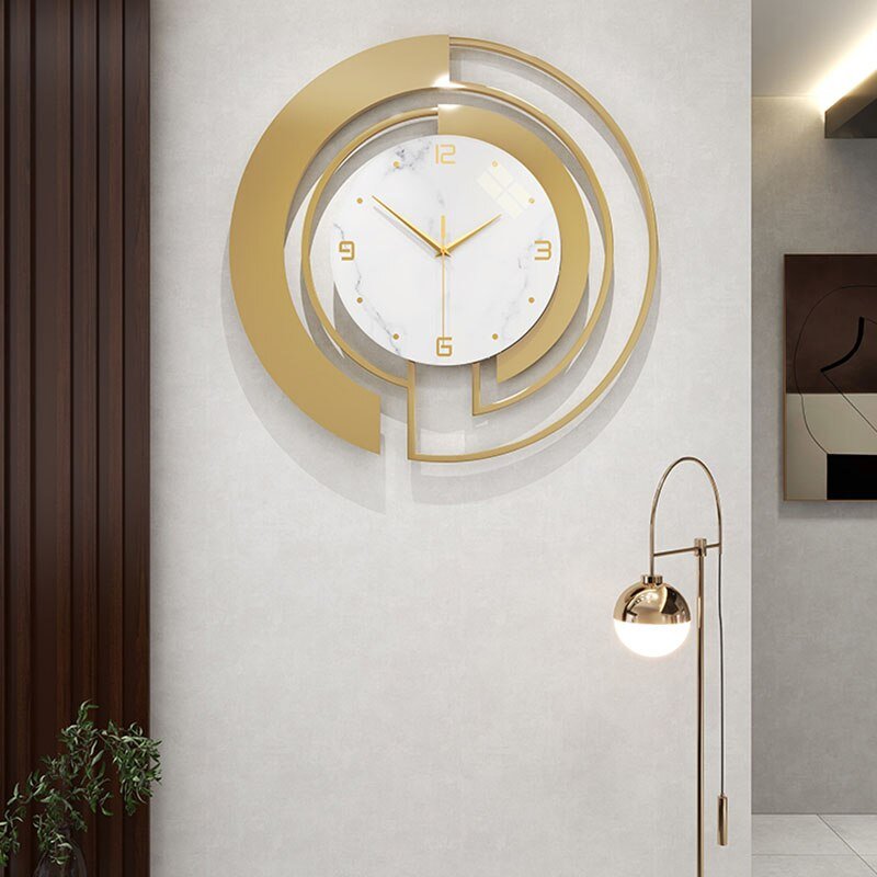 Golden Luxury Wall Watch Minimalist Mechanism Creative Electronic Wall Watch Silent Home Design Furniture Relojes Murale Gift 2