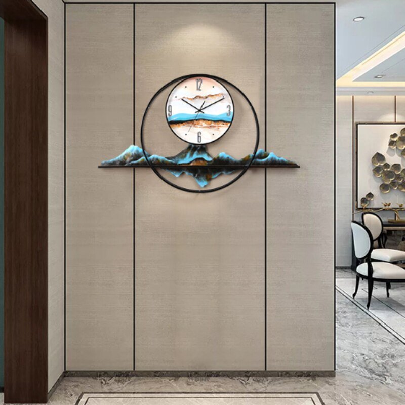 Metal Creative Wall Clock Living Room Chinese Style Digital Large Silent Wall Clock Mechanism Zegar Scienny Home Decor ZP50BG 1