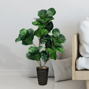 72cm 2 Forks Artificial Banyan Tree Branch Tall Ficus Plants Plastic Rubber Leaves Tropical Plant For Home Garden Bathroom Decor 1