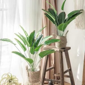 80cm 18 Leaves Large Artificial Banana Tree Fake Tropical Plants Plastic Monstera Leafs Palm Tree for Wedding Garden Home Decor 1