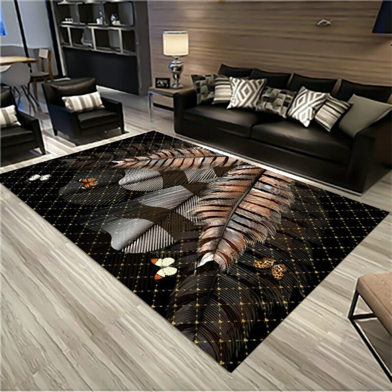 Nordic Minimalist Living Room Coffee Table Carpet Geometric Bedroom Bedside Large Carpets Machine Washable Non-slip Floor Mat 4