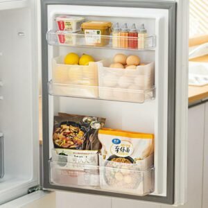 4pcs Refrigerator Side Door Storage Box Food Container Drawer Kitchen Cabinet Organizer Fruit Vegetable Utensils Egg Plastic 1