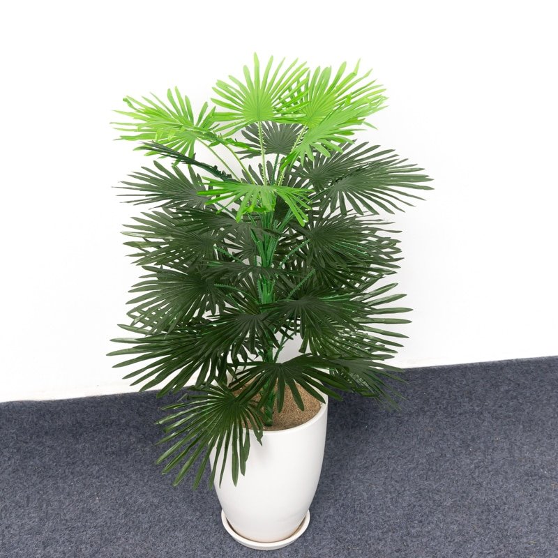90cm Large Artificial Palm Tree Fake Plants Silk Monstera Leaves Tropical Fan Leafs Tall Coconut Tree Branch For Home Room Decor 6