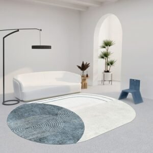 Oval Carpet Nordic Geometric Carpets Living Room Sofa Coffee Table Rug Bedroom Large Area Bedside Rugs Kitchen Anti-Slip Mats 1