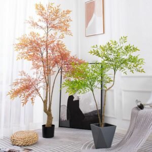 100cm Large Artificial Nandina Plants Branch Tropical Palm Tree Fake Bamboo Tree Big Green Plants Plastic Leaves for Home Decor 1