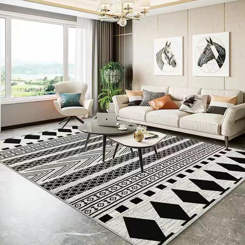Nordic Light Luxury Bedroom Carpet Modern Minimalist Living Room Rugs Home Geometric Coffee Table Mat Non-slip Entry Door Mats 5