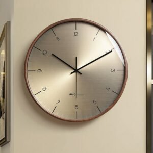 Luxury Nordic Round Wall Clock Gold Metal Living Room Silent Large Wall Clock Modern Design Reloj Pared Home Decor LL50WC 1