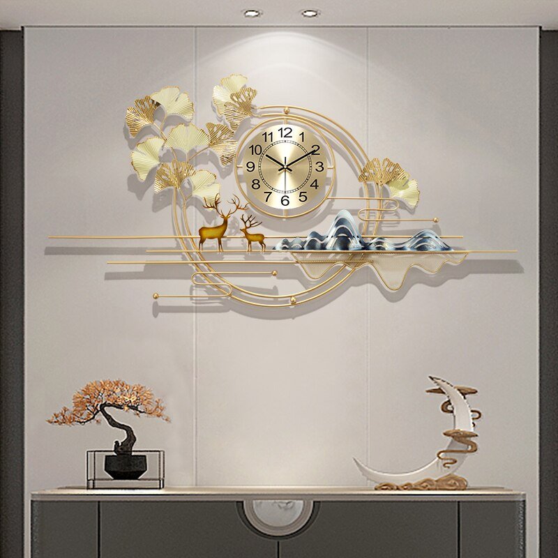 Metal Gold Wall Clock Creative Luxury Silent Nordic Digital Wall Clock 3D Art Living Room Zegar Klok Scienny Room Decor YH 2