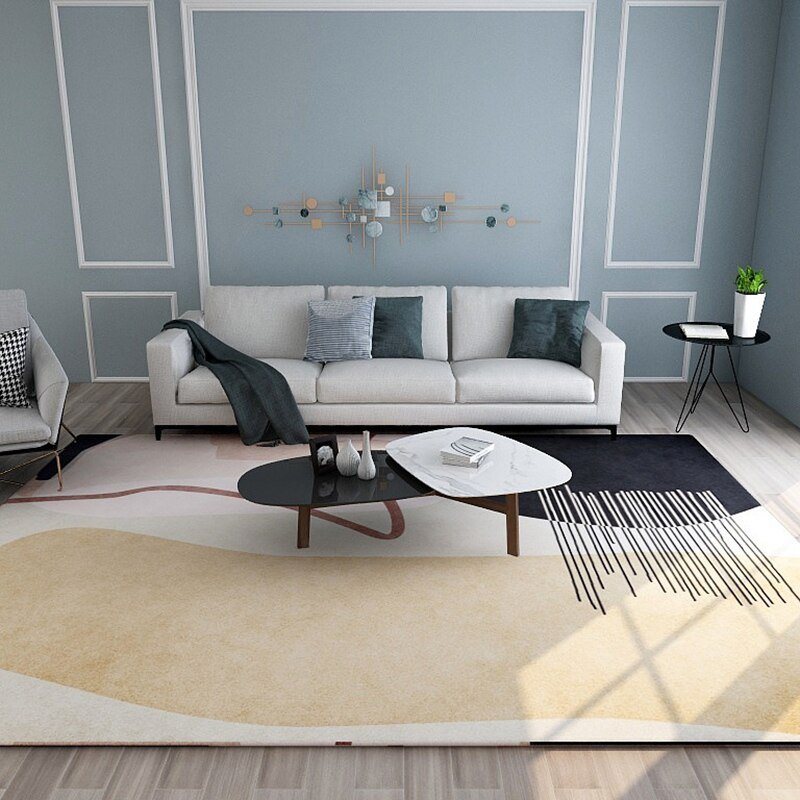 Art Abstract Printed Carpet Nordic Geometric Rug Living Room Sofa Bedside Mats Modern Non-slip Leisure Rugs Home Decoration Mat 4