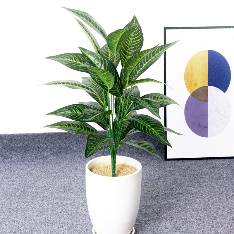 75cm 26 Leaves Large Artificial Plants Big Magnolia Branches Fake Bamboo Tropical Tiger Piran Plastic Palm Leafs For Home Decor 4