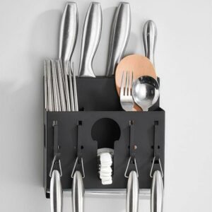 Multifunctional Suspended Wall Cutlery Organizer Sink Drainer Rack Kitchen Utensils Storage Knife Spoon Holder Stainless Steel 1