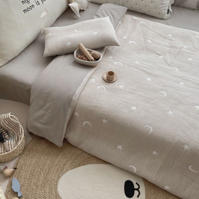 100% Cotton Yarn Dyed Top Grade Duvet Cover Bedding Set,Breathable,Soft Baby Comforter Doona Duvet cover Bed Sheet Pillowcases 4
