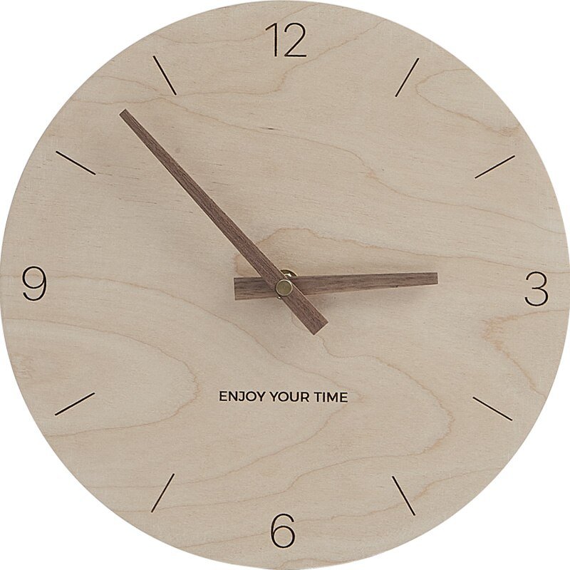 Luxury Nordic Minimalist Wall Clock Living Room Silent Wooden Wall Clock Modern Design Reloj Pared Grande Home Decor LL50WC 4