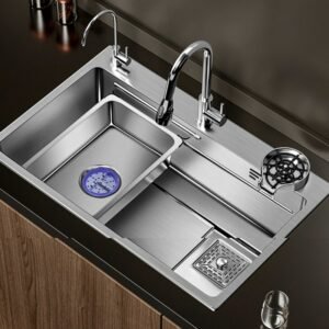 Multiple Size Nano 304 stainless steel kitchen sink large single-slot washbasin Bowl For Home Improvement Drain Accessories 1