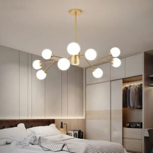 Modern glass ball Magic Bean Molecule Ceiling Chandelier For Kitchen Dining Table Home Decor Led Hanging Lamp Decoration Maison 1