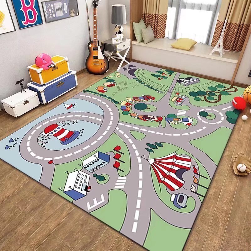 Children's Cartoon Game Carpet Home Decoration Mat Living Room Bedroom Bedside Carpets Cute Baby Crawling Washable Floor Mats 5