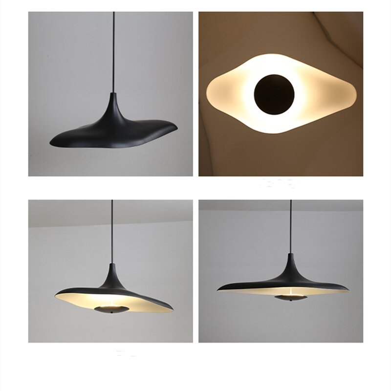 Italian Designer Restaurant Led Black Chandelier For Dining Room Coffee Shop Ceiling Lamp Creative Decorative Art Lighting 5