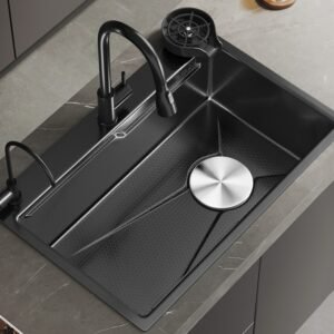 304 Stainless Steel Kitchen Sink Large Single Undercounter Topmount Handmade Wash Basin Drain Accessories For Kitchen Fixture 1