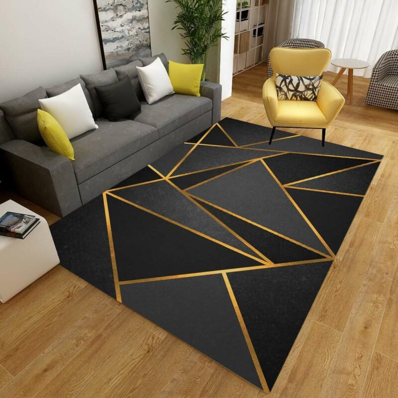 Nordic Light Luxury Bedroom Carpet Modern Minimalist Living Room Rugs Home Geometric Coffee Table Mat Non-slip Entry Door Mats 3