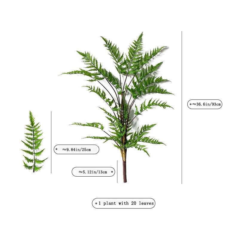 70/93cm Large Artificial Palm Tree Plastic Fern Leaf Tropical Plant Big Fake Cypress Tree Branch For Home Garden Christmas Decor 4