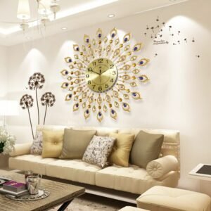 Chinese Creative Wall Clock Mechanism Metal Silent Luxury Digital Large Wall Clock Art Orologio Da Parete Home Decoration ZP50ZB 1