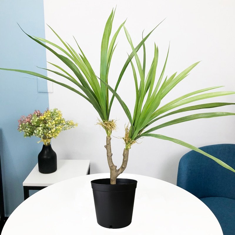 88/55cm Large Artificial Dracaena Plants Tropical Potted Tree Fake Plastic Palm Leafs Cycas Plant For Home Garden Indoor Decor 3